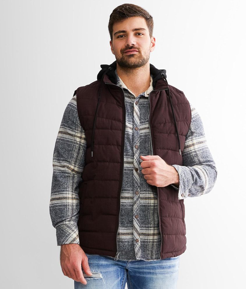 BKE Mixed Media Puffer Vest - Men's Coats/Jackets in Fudge | Buckle