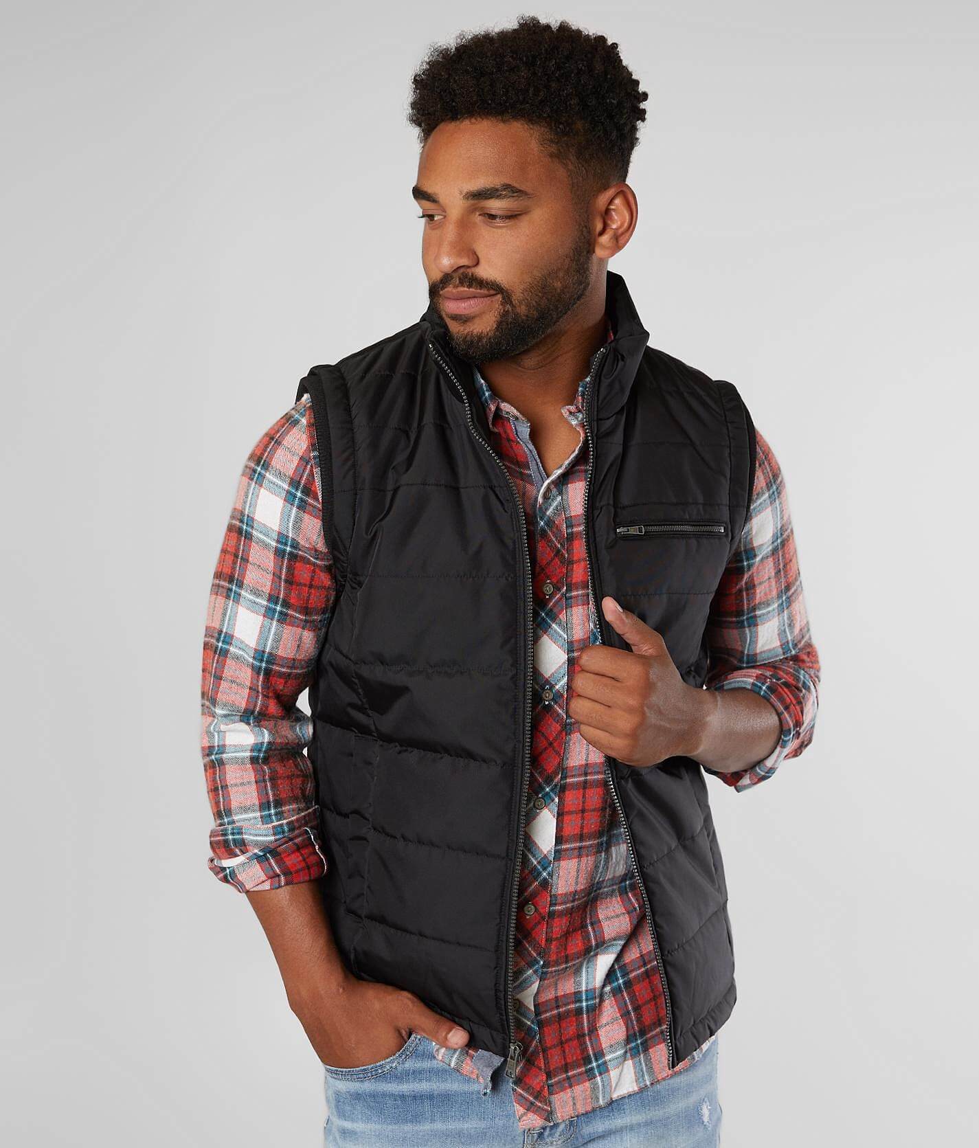 puffer vest with dress shirt