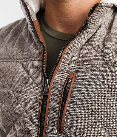 BKE Quilted Twill Vest misc detail 2 view