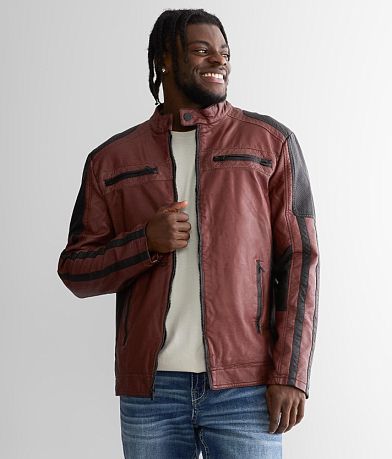 Buckle leather outlet jacket