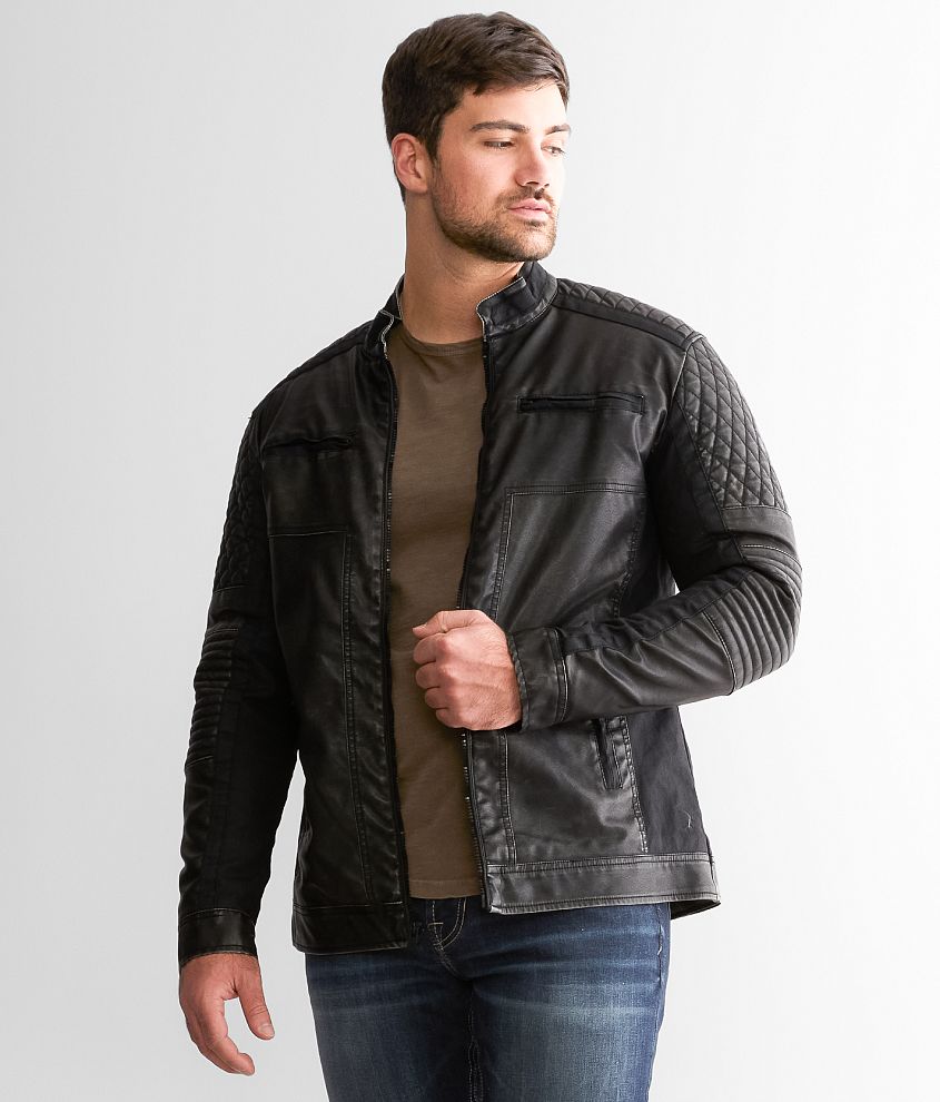 Stylish Black Quilted Faux Leather Jacket