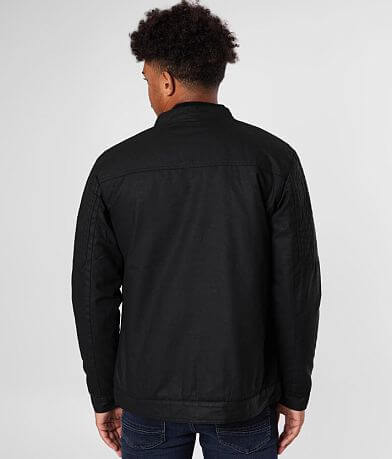Buckle Black Coated Cotton Jacket back view