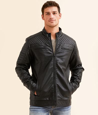 Buckle Black Faux Leather Jacket FULL_RIGHT_SIDE