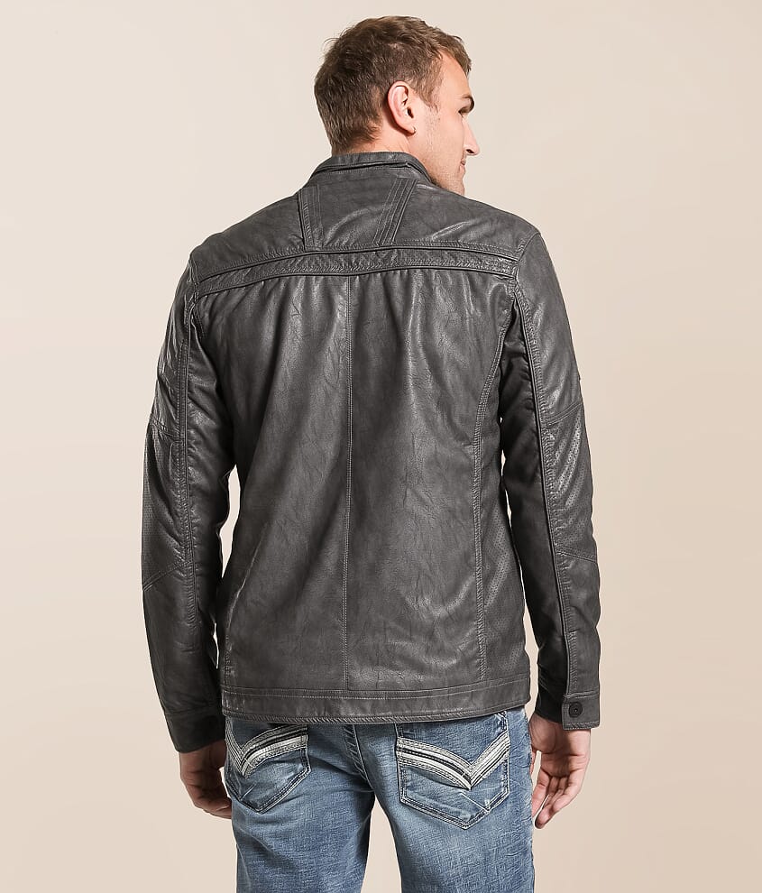 Distressed Faux Leather Jacket