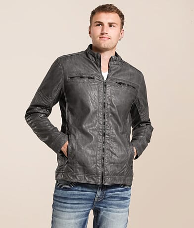 Distressed Faux Leather Jacket thumbnail 2
