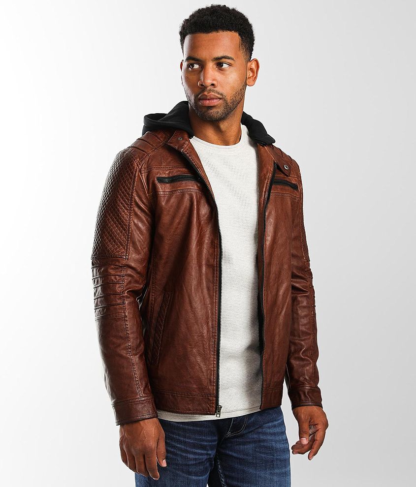 Pleather 2025 jacket mens