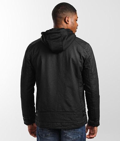 Buckle Black Coated Jacket BACK