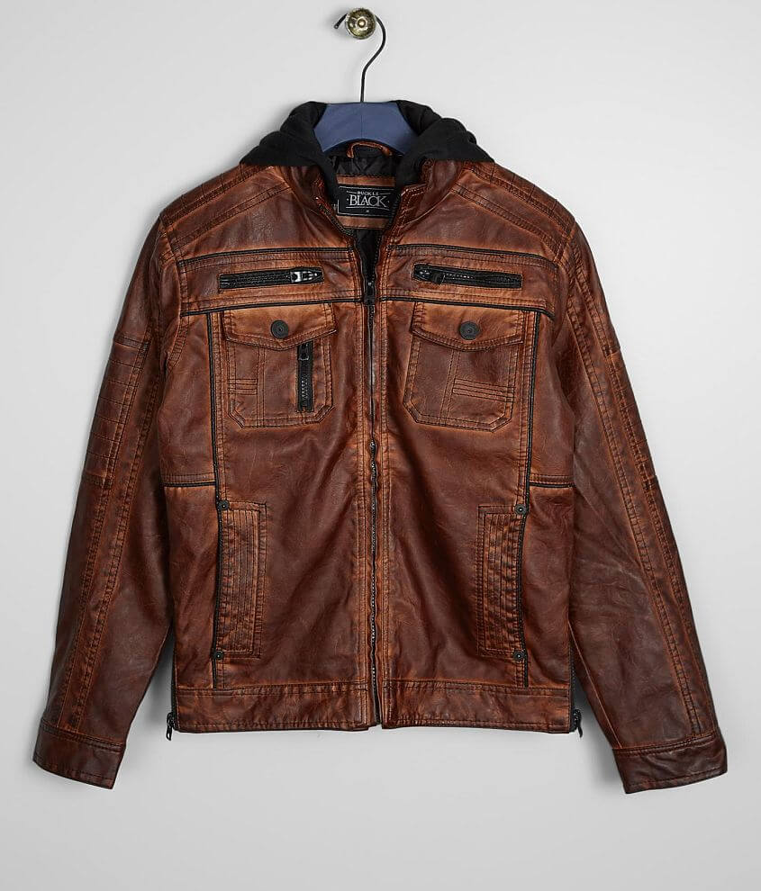 Boys faux leather on sale jacket