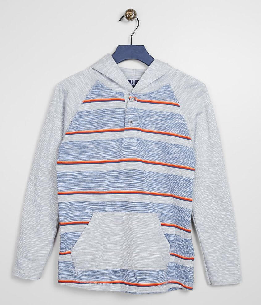 Boys - PX Striped Henley Hoodie front view