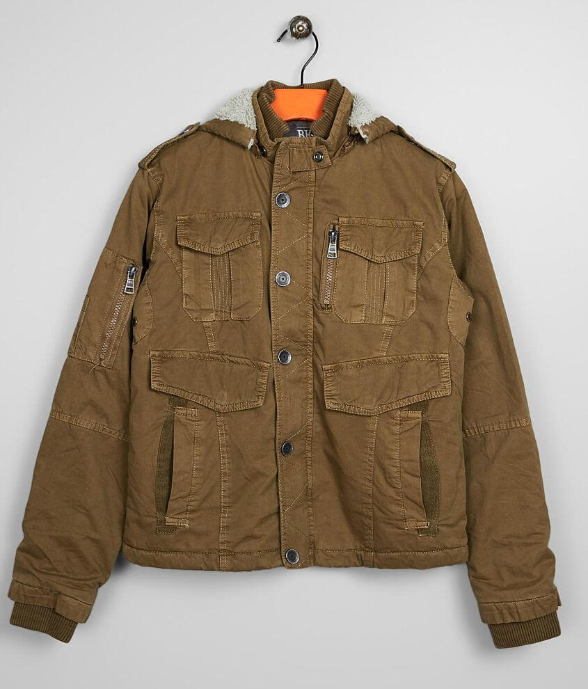 BKE Washed Canvas Hooded Jacket - Men's Coats/Jackets in Khaki