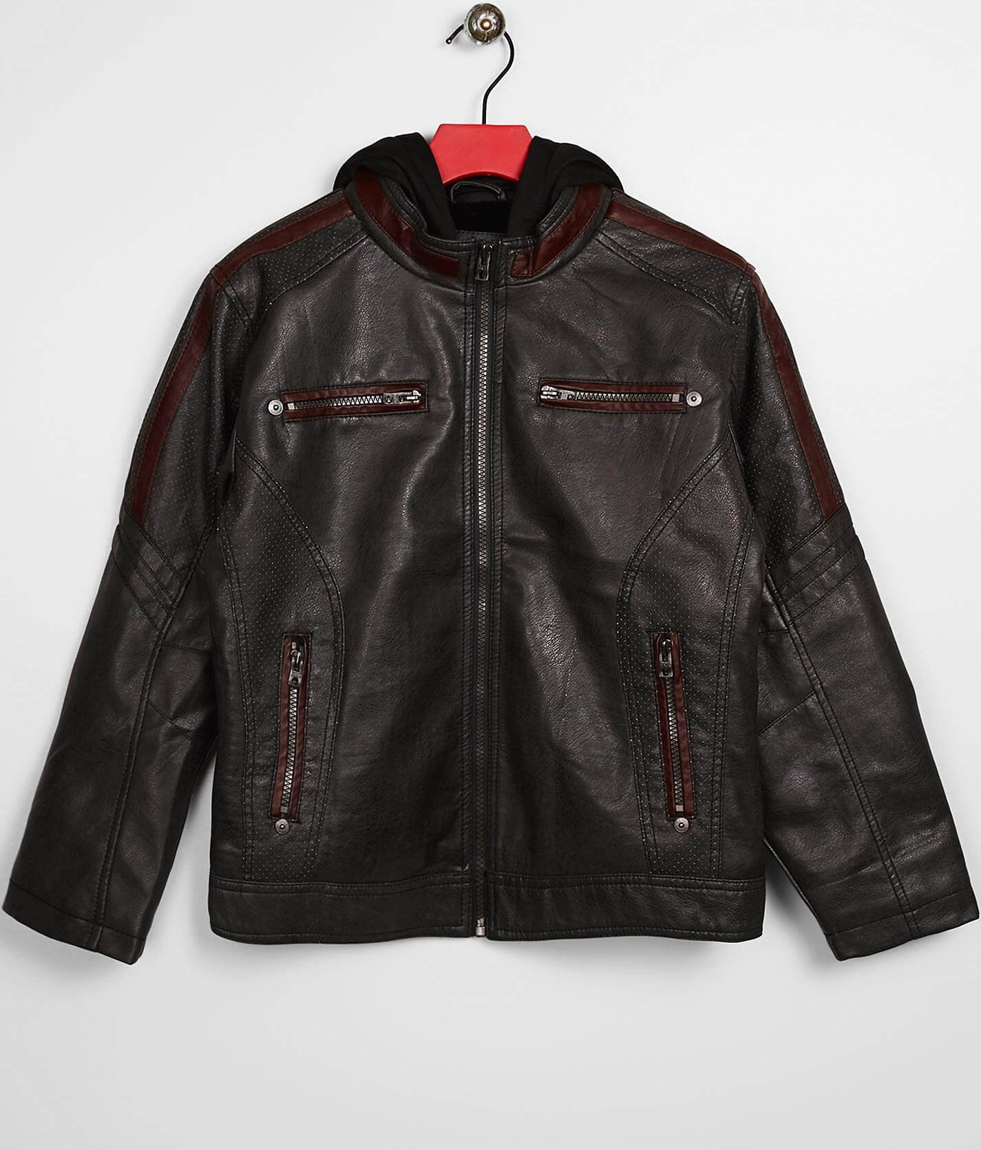 boys black leather jacket