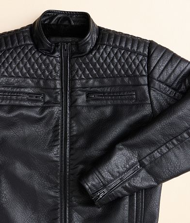 Buckle Black Boys - Faux Leather Jacket misc detail 1 view