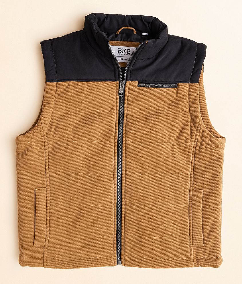 Boys - BKE Tobacco Corduroy Vest front view