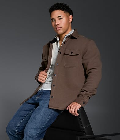 Outpost Makers Walnut Jacquard Shacket front view