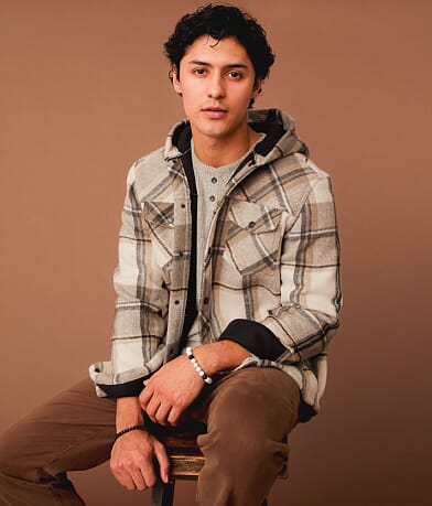 Outpost Makers Plaid Hooded Shacket front view