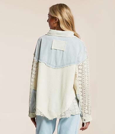 POL Pieced Crochet Shirt back view