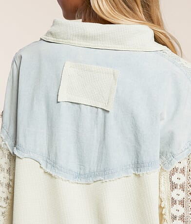 POL Pieced Crochet Shirt misc detail 1 view