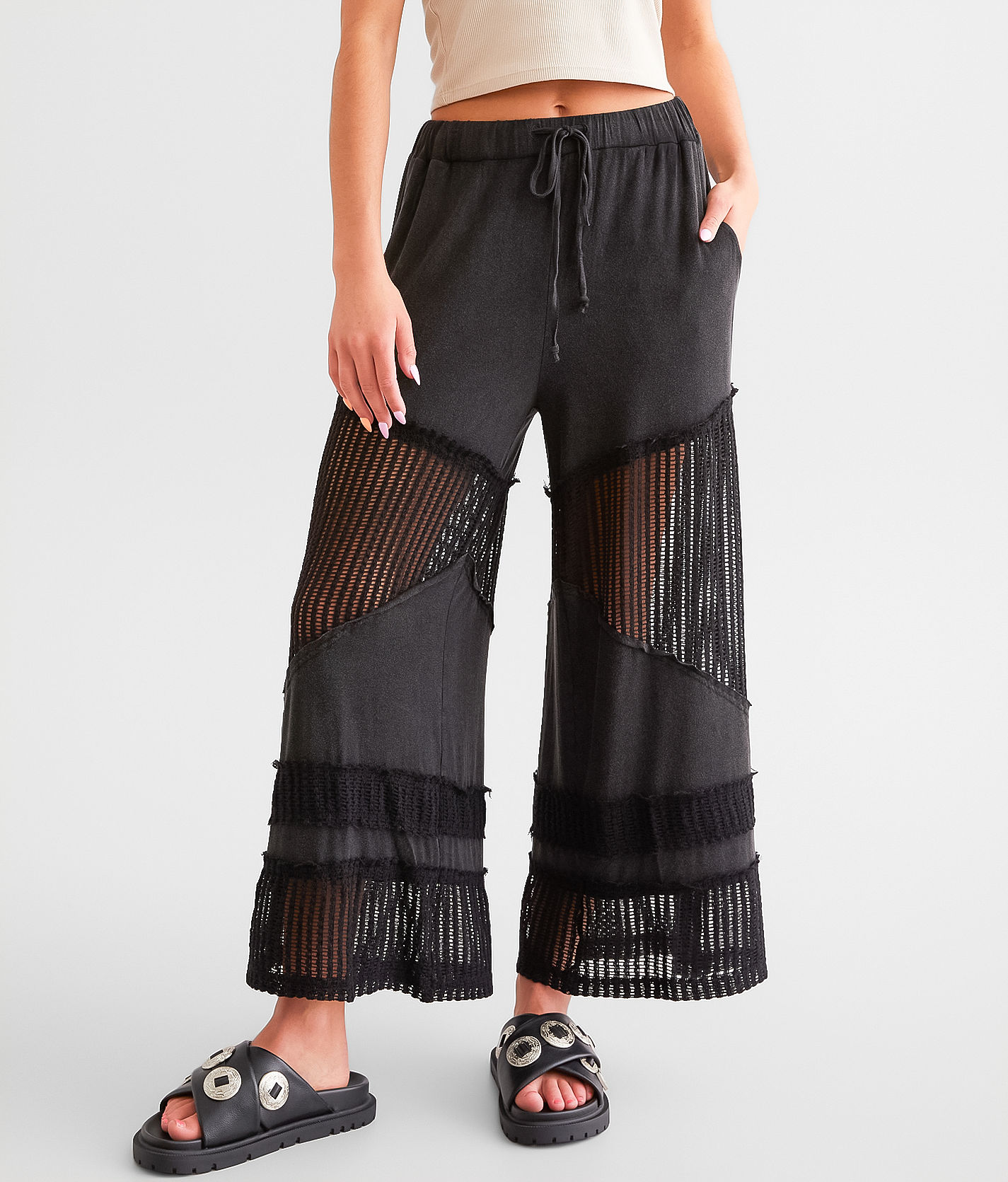 POL Washed Wide Leg Beach Pant - Women's Pants in Black | Buckle