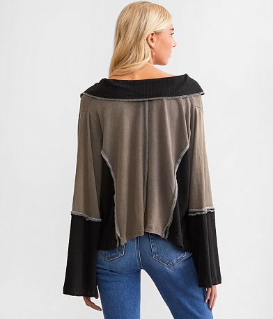 POL Pieced Boxy Cropped Top BACK