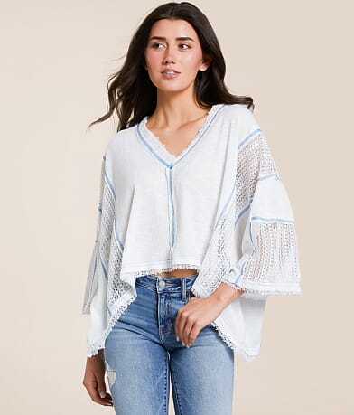 POL Contrast Stitch Boxy Top front view