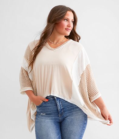 POL Pieced Sharktooth Hem Top front view