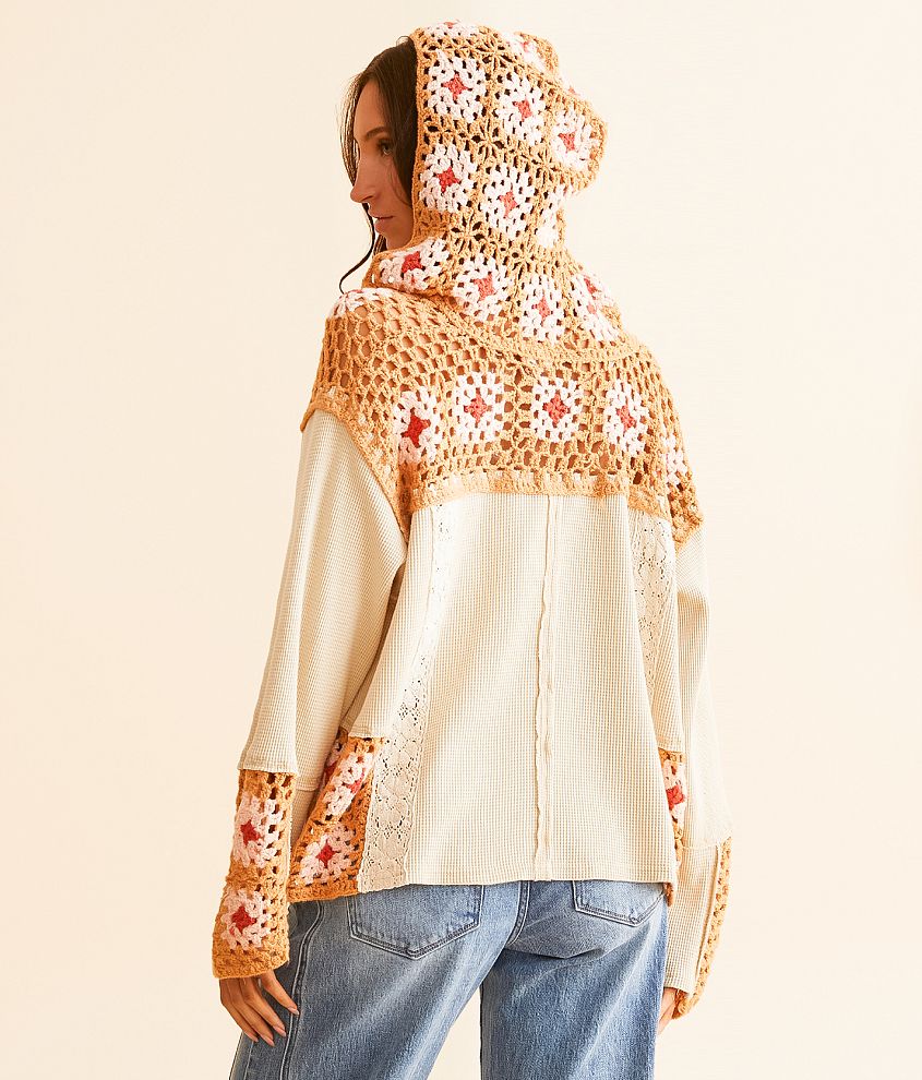 Pieced Crochet Hoodie