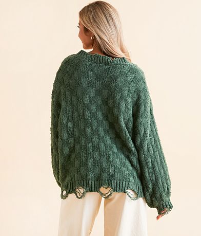 POL Destructed Chenille Sweater BACK