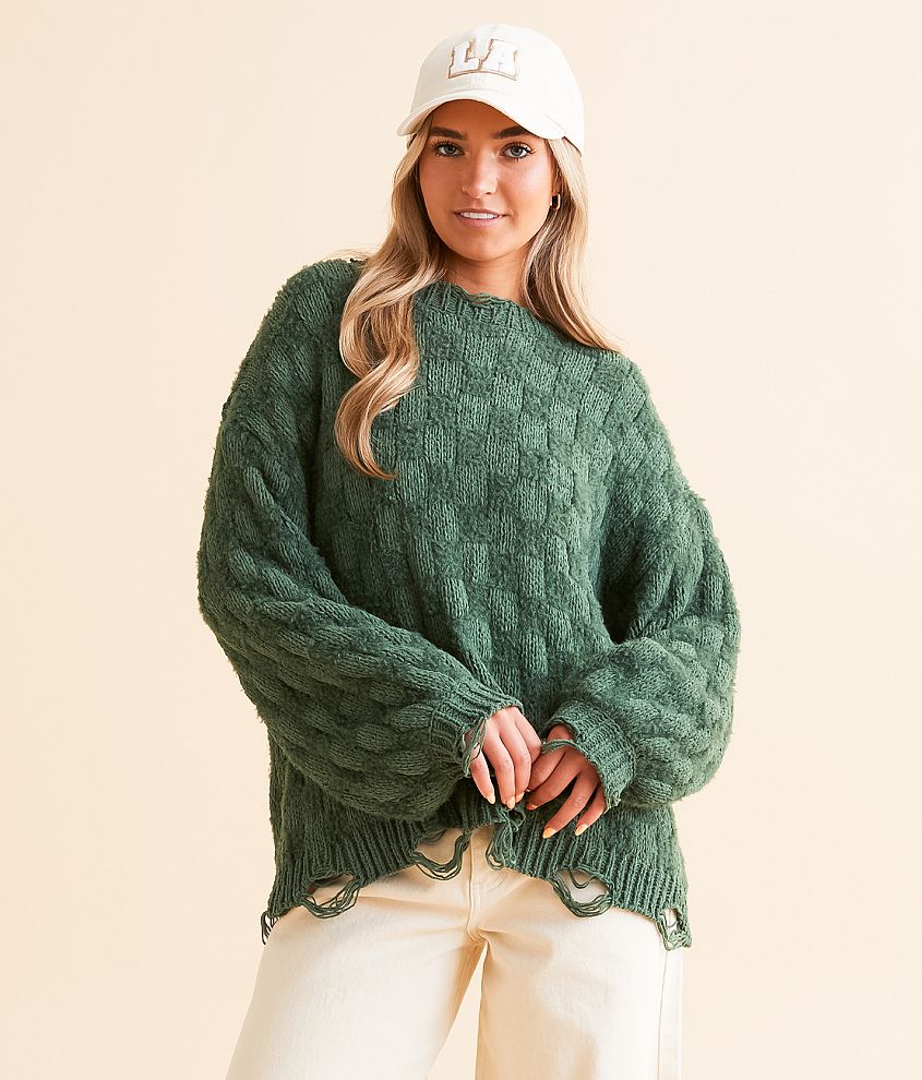 POL Destructed Chenille Sweater