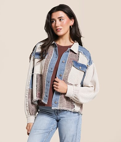 POL Pieced Denim Jacket front view