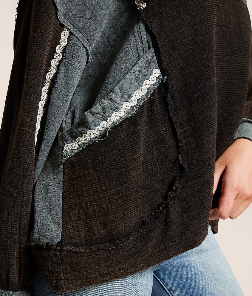 Raw Edge Ribbed Pullover - thumbnail 4