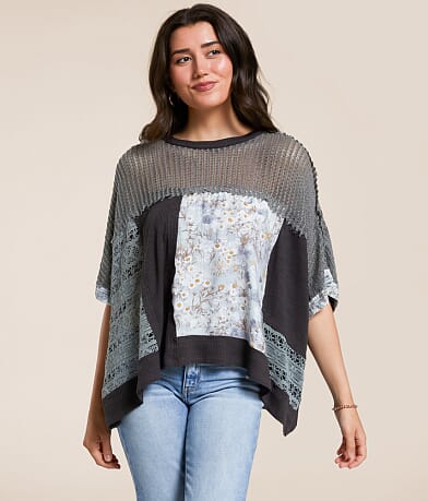 POL Pieced Floral Top front view