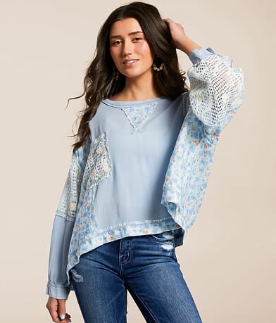 POL Floral Pieced Top front view