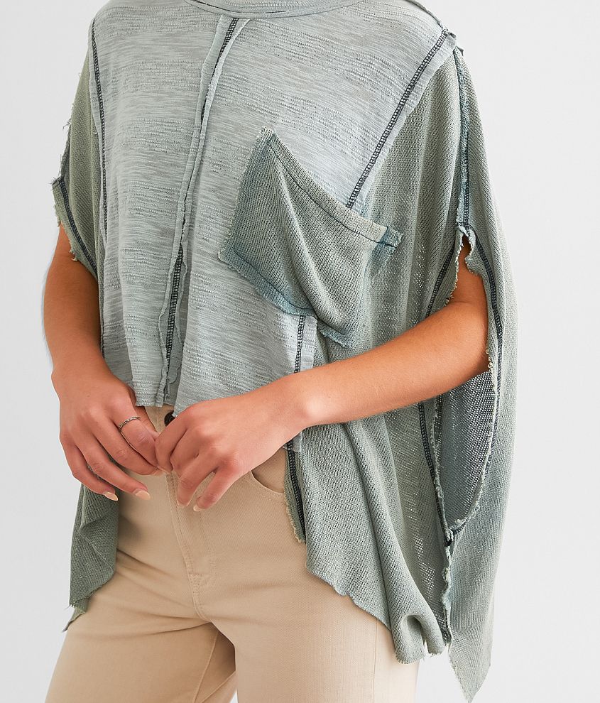 Contrast Stitch Cropped Top