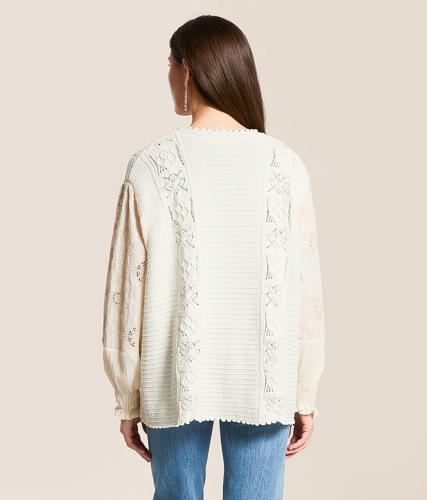 Pieced Crochet Oversized Cardigan Sweater