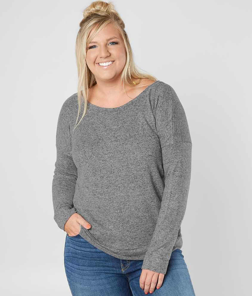 Poof Criss Cross Top - Plus Size Only front view