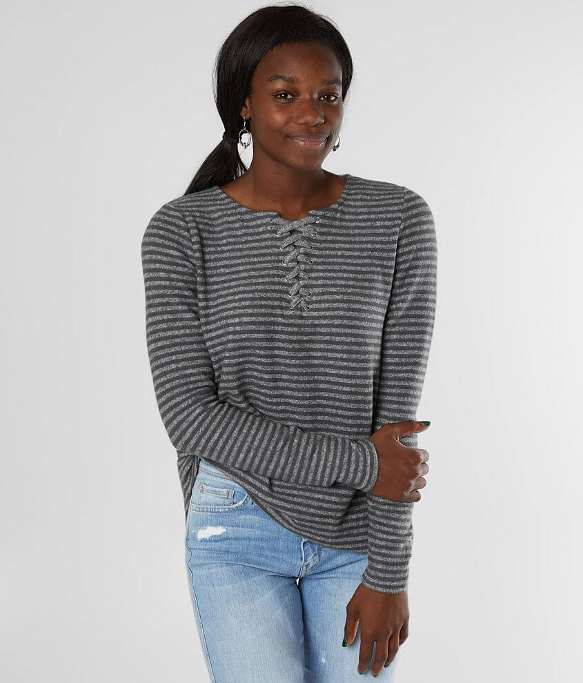Image of BKE Brushed Hacci Striped Top