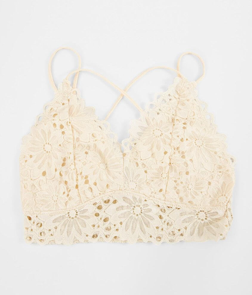 Daytrip Floral Lace Bralette - Women's Bandeaus/Bralettes in Parchment ...