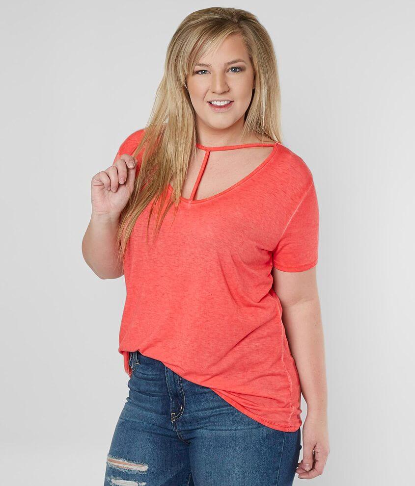Daytrip Mineral Wash Top - Plus Size Only front view