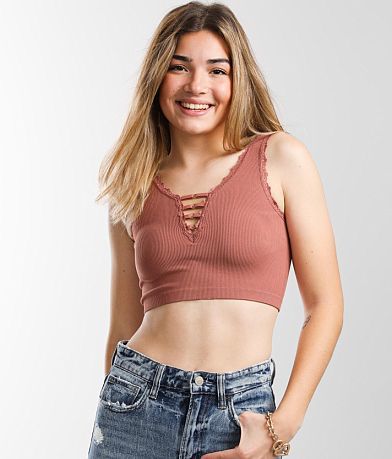 BKEssentials Ribbed Knit Brami front view