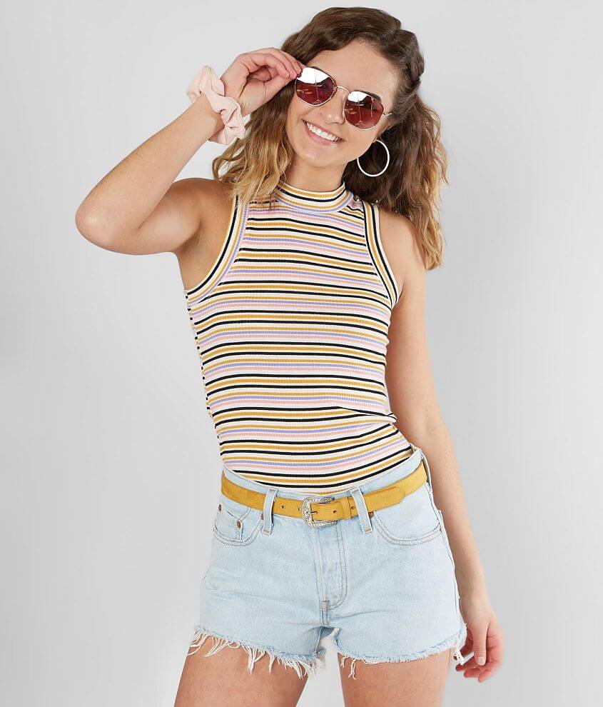 Image of FITZ + EDDI Striped High Neck Tank Top