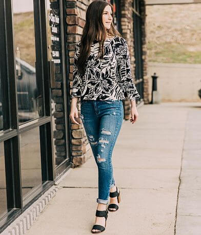 Willow &amp; Root Tropical Floral Top FULL_LEFT_SIDE