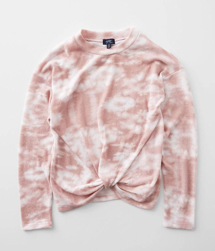 Girls - Daytrip Tie Dye Twisted Hem Pullover front view