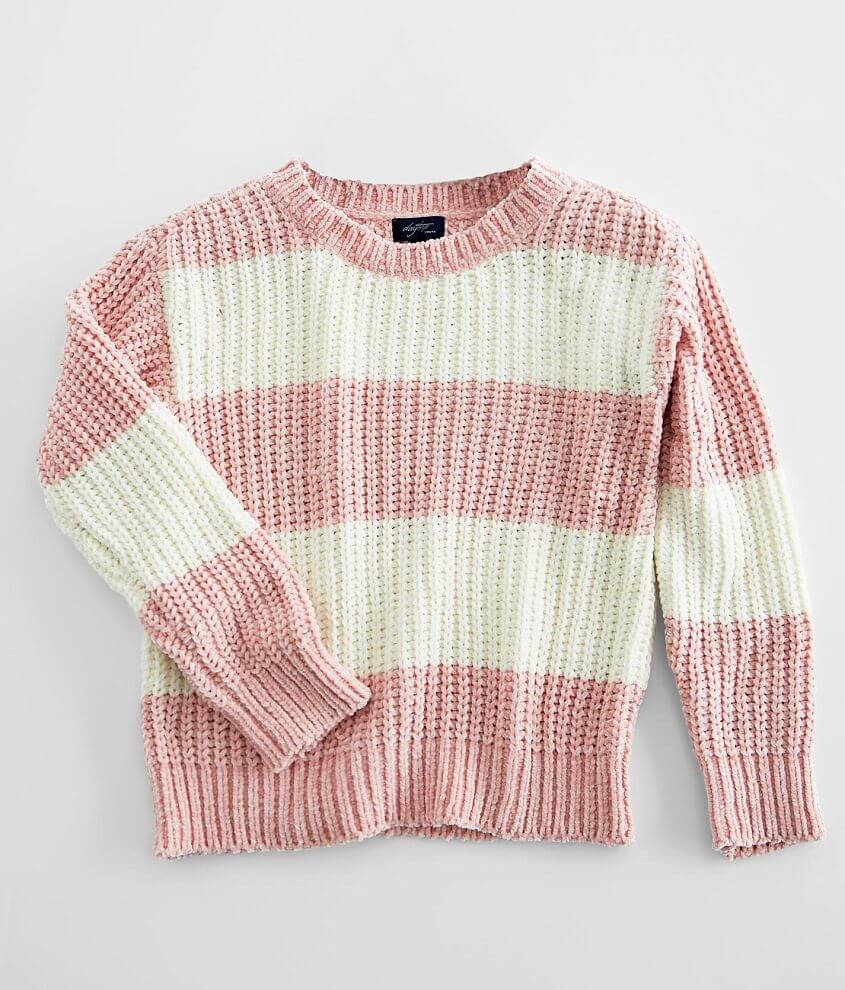 Girls - Daytrip Striped Chenille Sweater - Girl's Sweaters in Blush ...