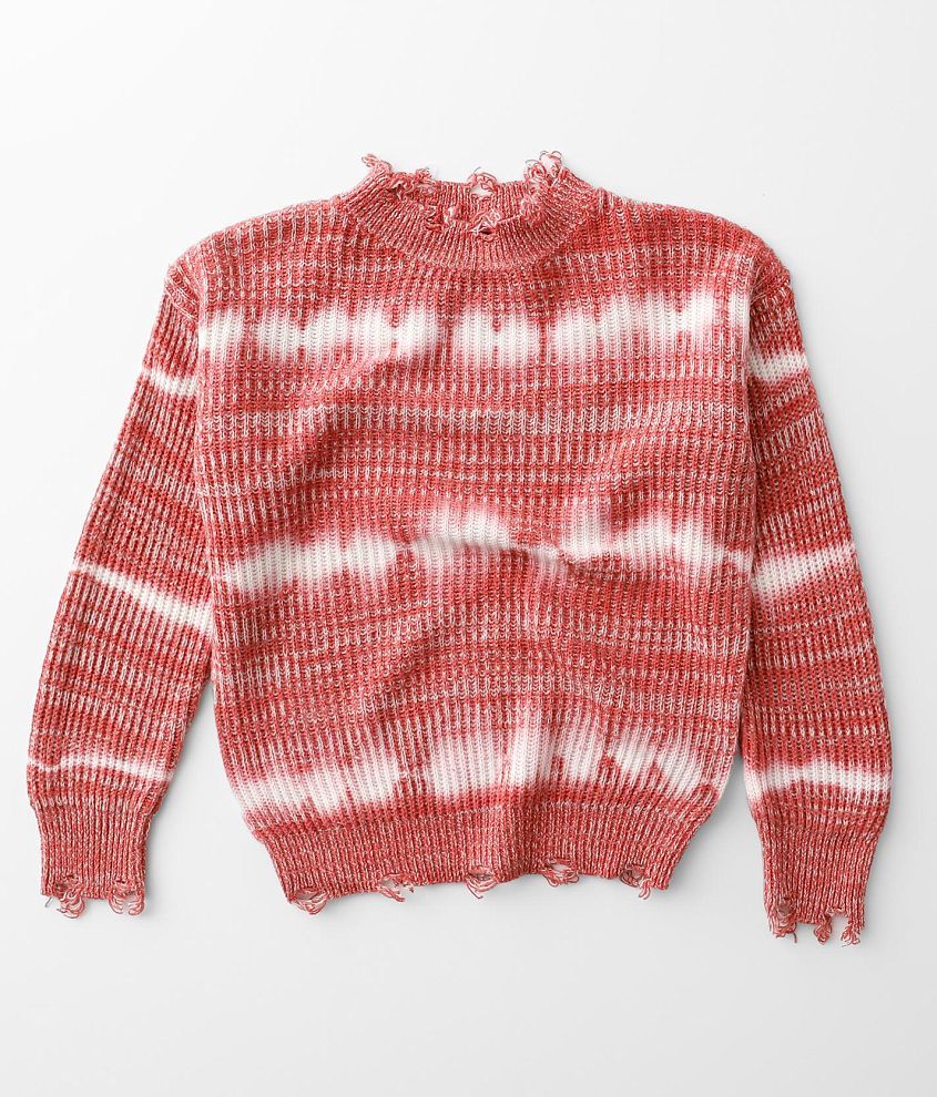 Girls - Daytrip Tie-Dye Destructed Sweater front view