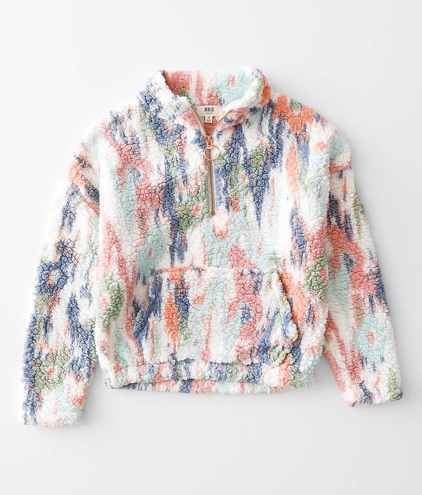 Girls - BKE Abstract Sherpa Pullover front view