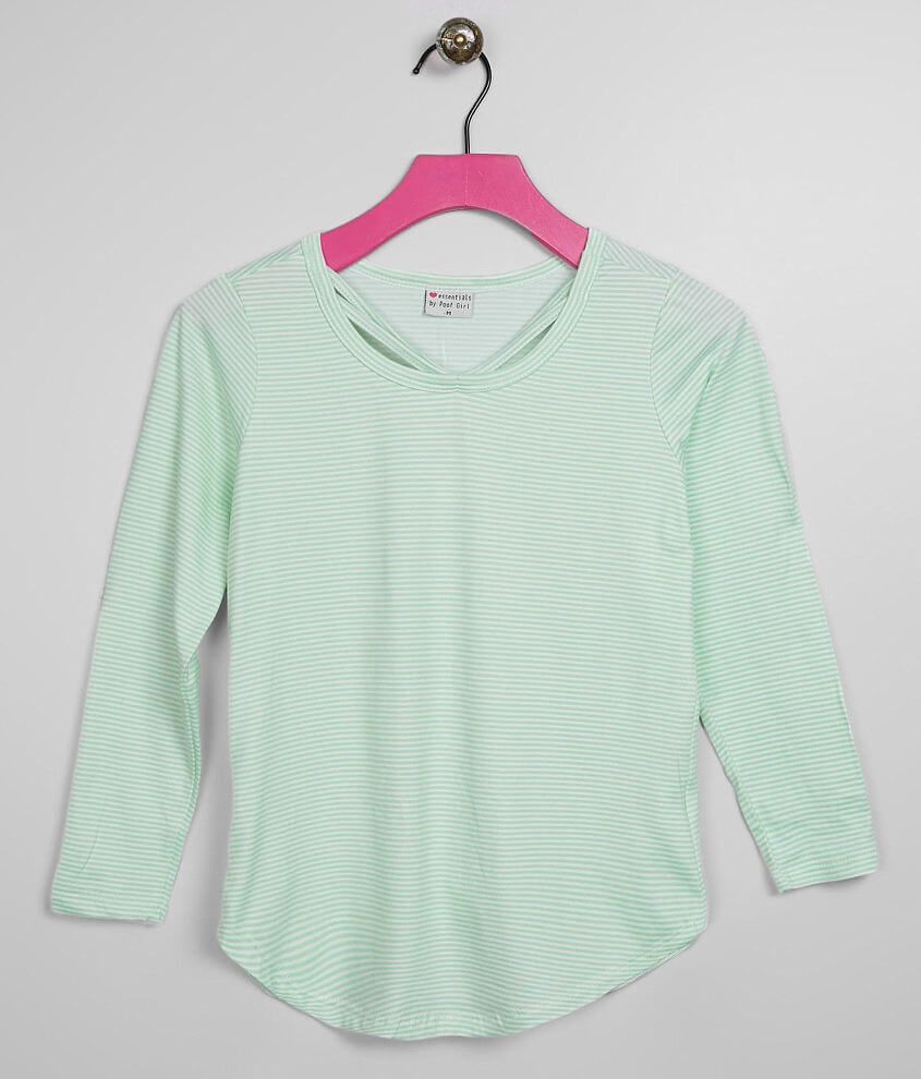 Girls - Poof Striped Top front view