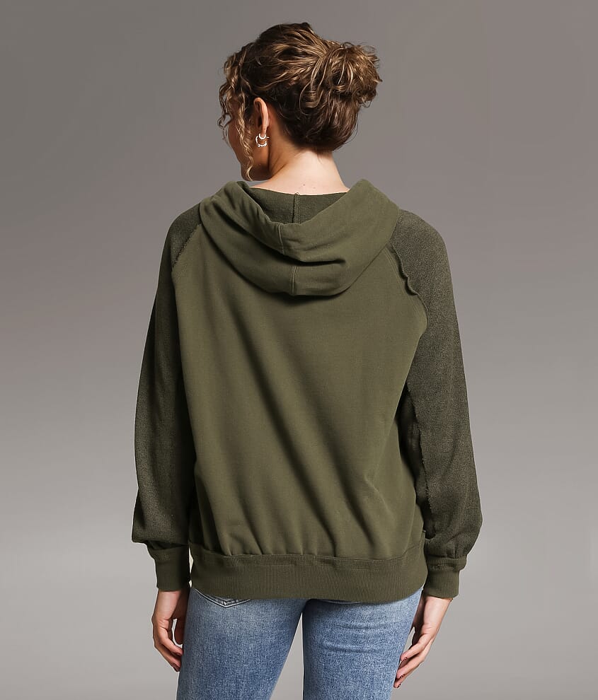 Raw Edge Quarter Zip Hoodie