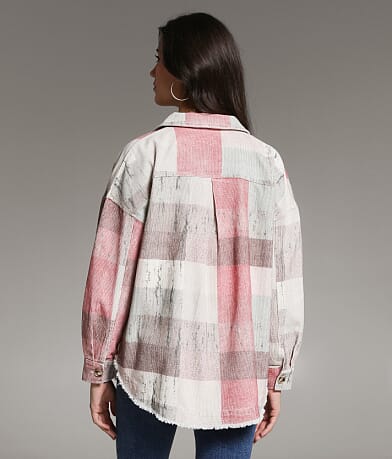 BKE Washed Plaid Corduroy Shacket - Women's Coats & Jackets in Beige ...