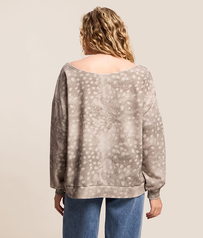 Doe Print Boatneck Pullover - thumbnail 2