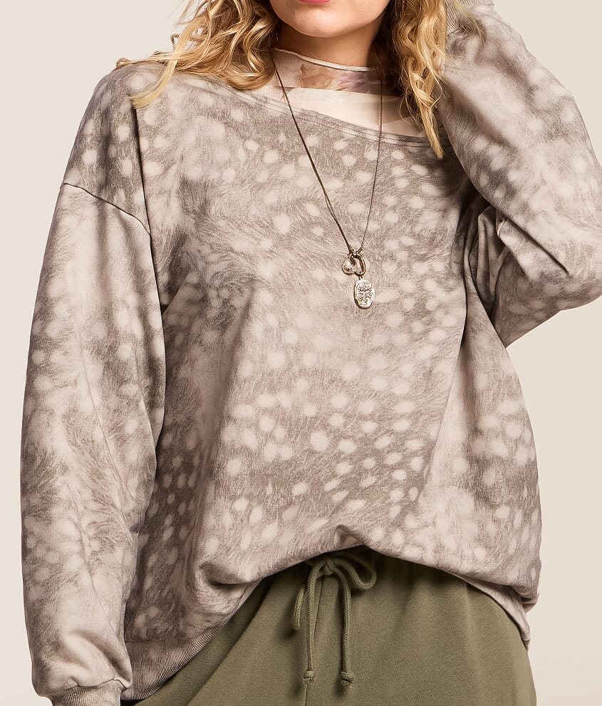 Doe Print Boatneck Pullover - thumbnail 3